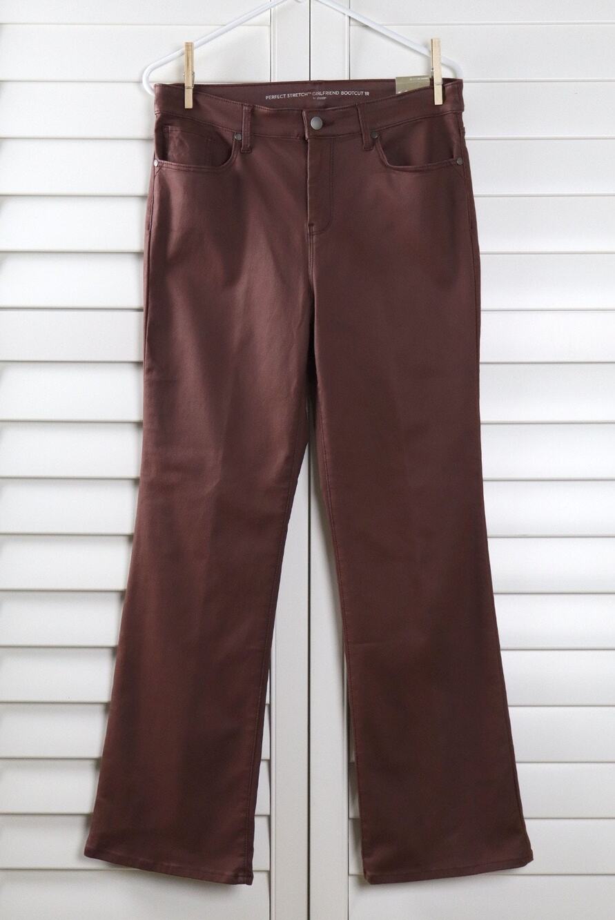 CHICO'S Outlet NWT Perfect Stretch Coated Faux Leather Jeans Size 1 US 8